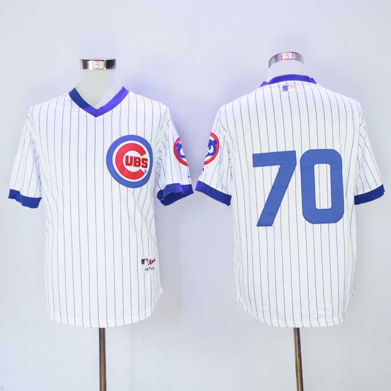 Men Chicago Cubs #70 Maddon White Throwback 1988 MLB Jerseys->chicago cubs->MLB Jersey